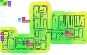 wifi heatmap showing positive connections with green and yellow 