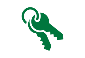 access control keys graphic in green